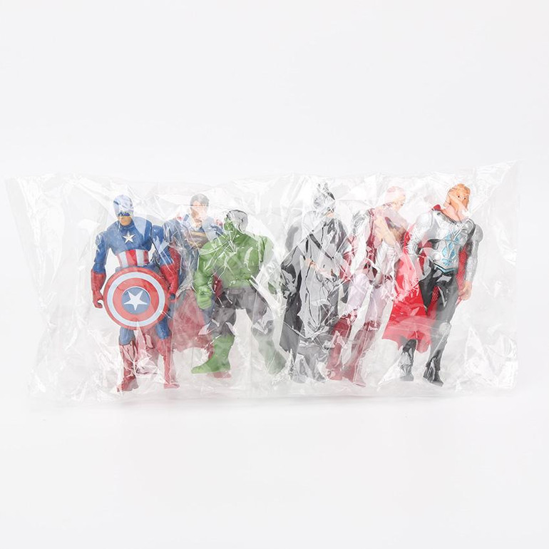 6Pcs/set 10.5cm The Figures SuperHeroes Toy Baby Hulk Captain America Thor Iron Man pvc model toys