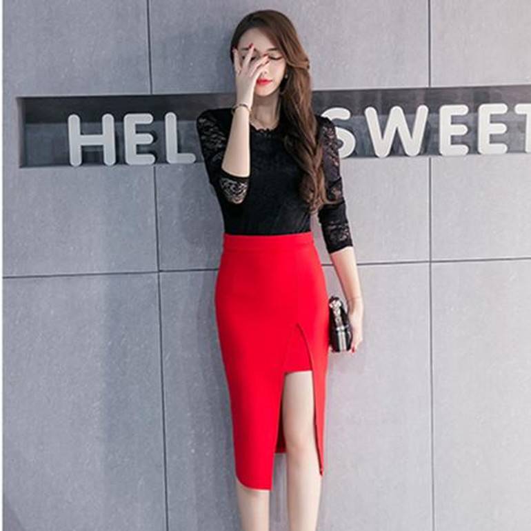 H Han Queen Plus Size Skirts Womens Slim Pencil Skirt Fashion Knee Length High Waist Casual Bodycon Vintage Elegant Split Saia H Han Queen Plus Size Skirts Womens Slim Pencil Skirt Fashion Knee Length High Waist Casual Bodycon Vintage Elegant Split Saia