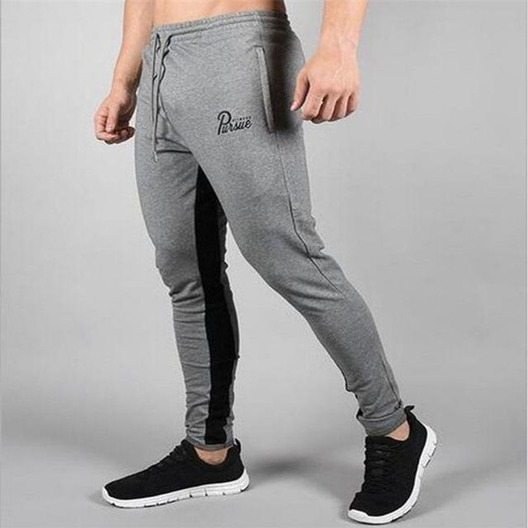 Gyms Mens Joggers Skinny Sweat Pants Embroidery Logo Tights Sweatpants For Men 2017 Fitness joggers workout Trousers