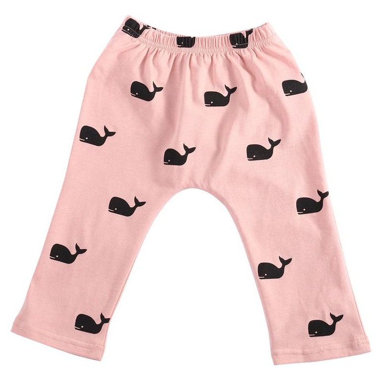 Cute Baby Kids Girls Boys Clothes Whale Print Cotton Soft Pants Trousers Leggings Girls Clothes Summer Hot Wholesale Pants 0-36M