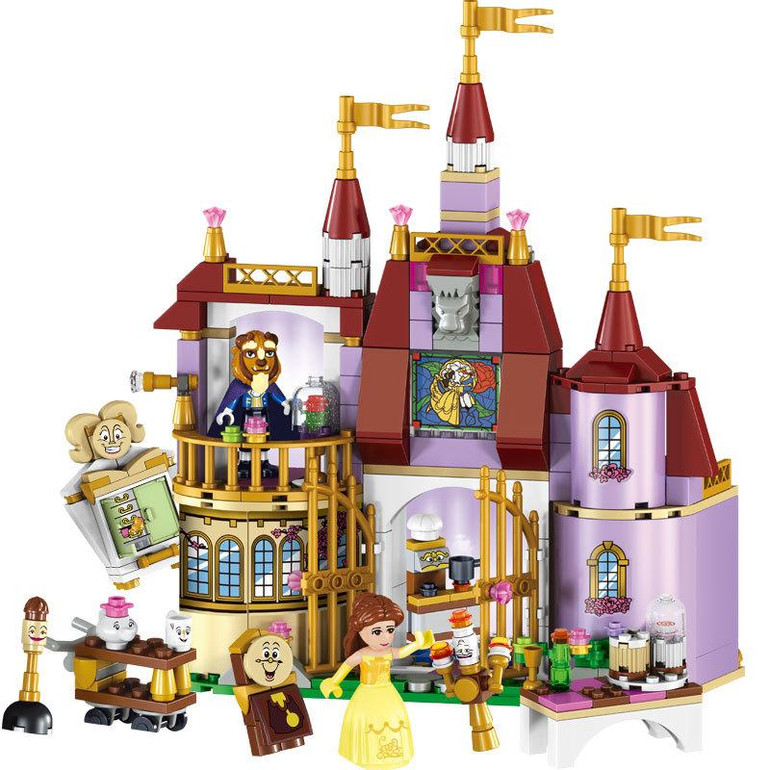 379pcs Beauty and The Beast Princess Belle's Enchanted Castle Building Blocks Girl Kids Toys Birthday Gifts