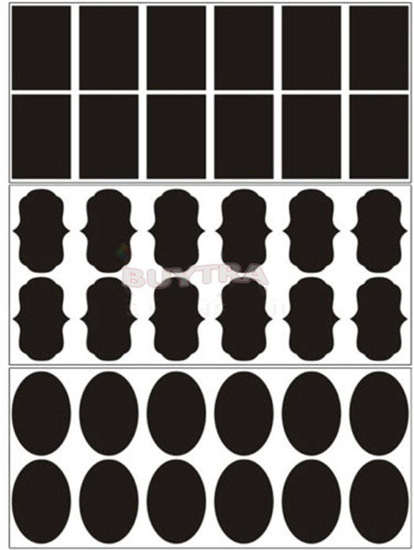 36pcs Waterproof Glass Blackboard Bottle Stickers Labels Home Kitchen Jars Stickers Chalkboard Labels Tags