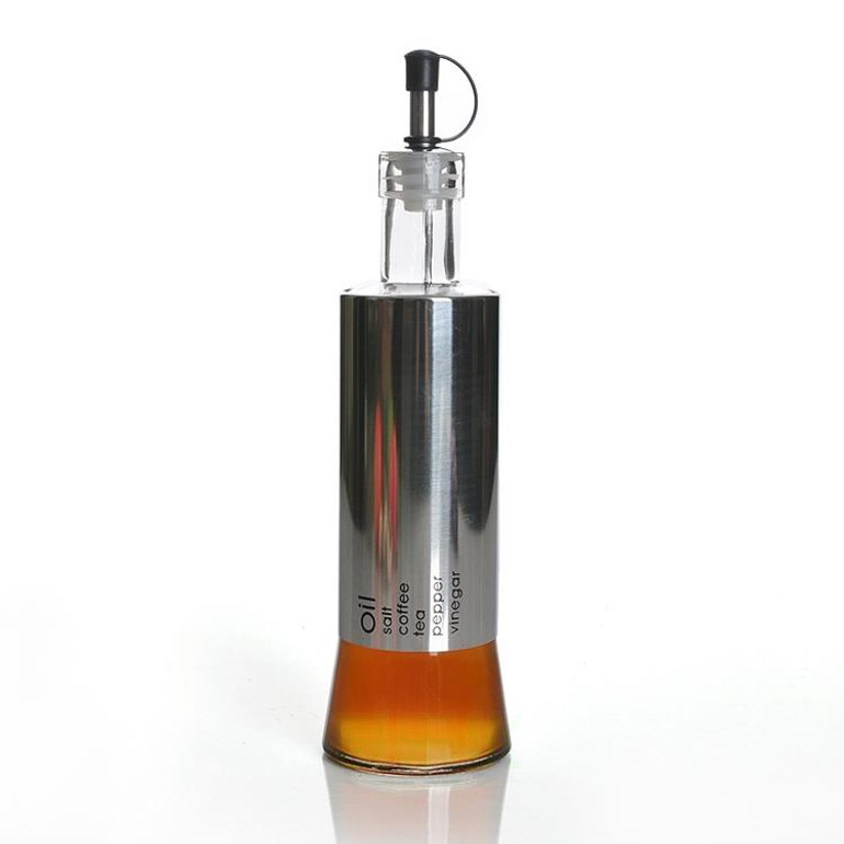 350ml 5 color Kitchen supplies stainless steel glass oiler sauce pot oil bottle seasoning box pot of vinegar oil vinegar bottle