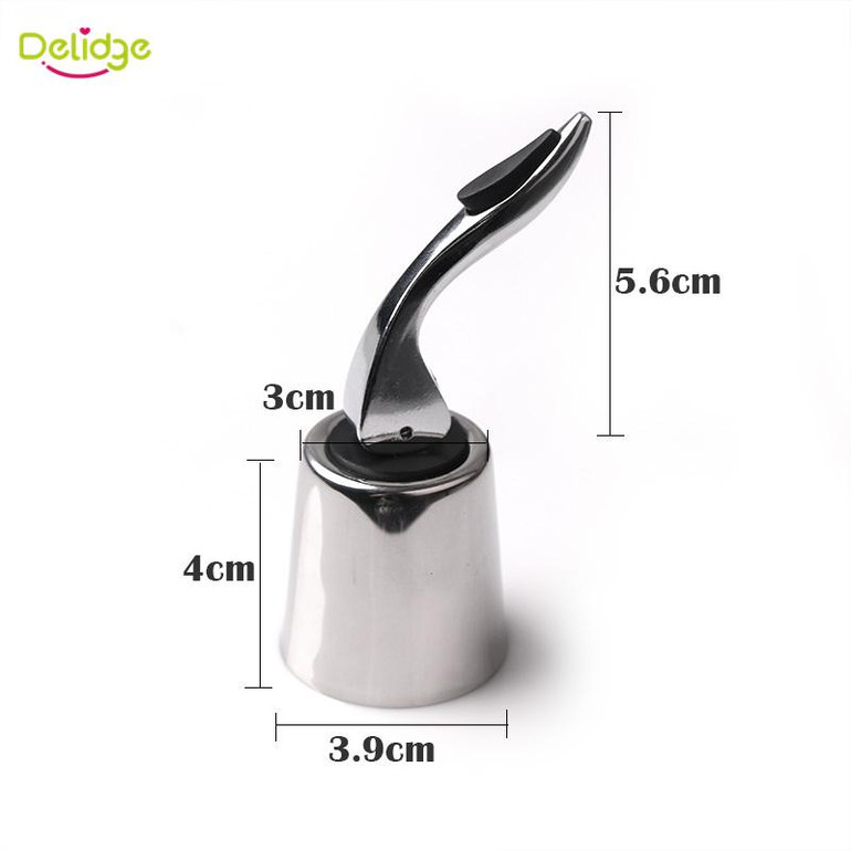 Delidge 1pc Wine Bottle Stopper Vacuum Bottle Stopper Stainless Steel Home Bar Wine Collection Red Wine Champagne Bottle