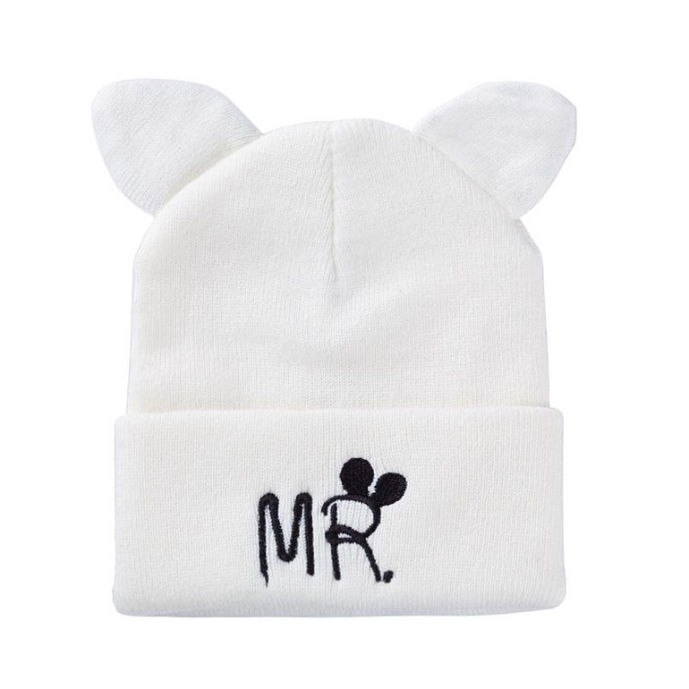 Lovely Hat For Child Knitted Winter Hat Double Ears Skullies Beanies Boys Girls Solid Color Beanies Caps For Kids Winter Hats