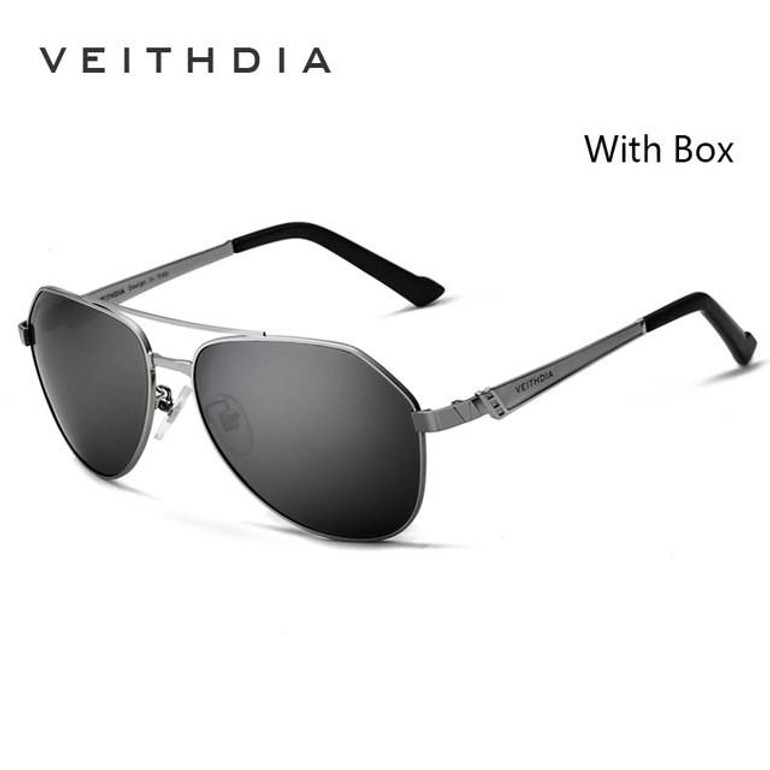 Veithdia Men Sunglasses Polarized Stainless Steel Mirror lunette de soleil femme Driving Sun Glasses For Women 3559
