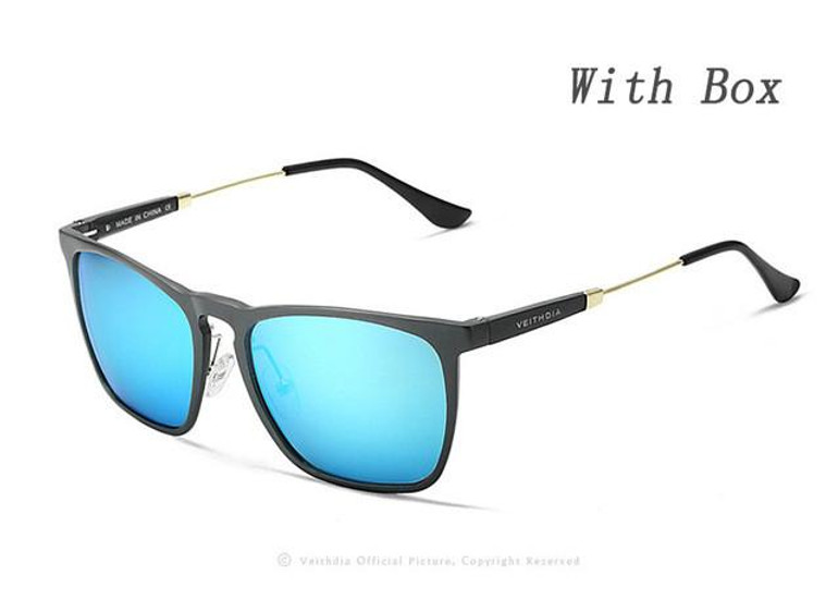 VEITHDIA  Polarized sunglasses men Square Retro Aluminum Accessories Driving Sun Glasses For Men lunettes de soleil homme 6368