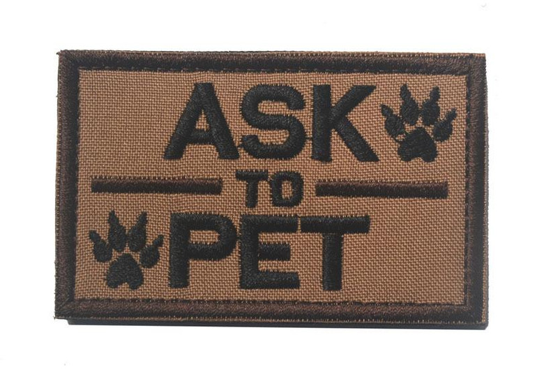 Emboridery Patch K9 ASK TO PET SERVICE DOG Tactical 3D Army Morale Patch Emblem Military Embroidered Patches Badge For Clothing