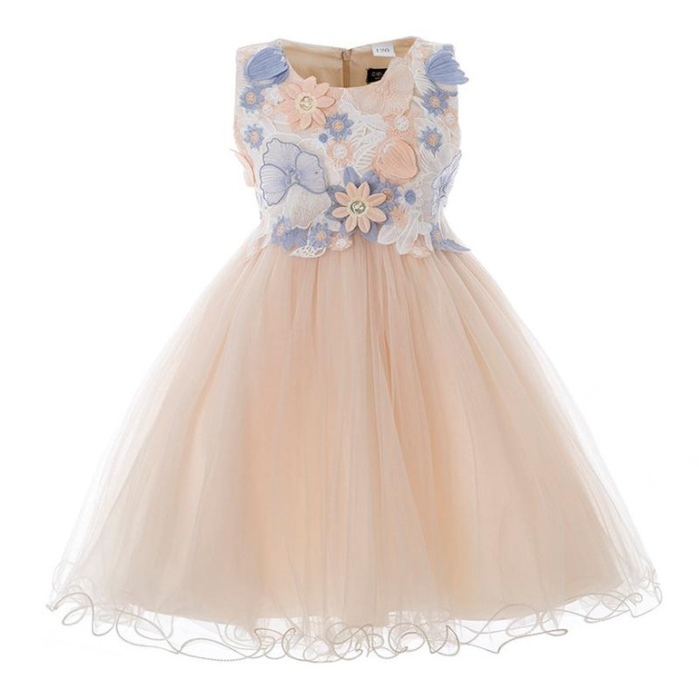 Girls Dress 3D Flower Children Wedding Party Ball Gown Butterfly Baby Girl Prom Dresses Princess Kids Birthday Frocks for Girl