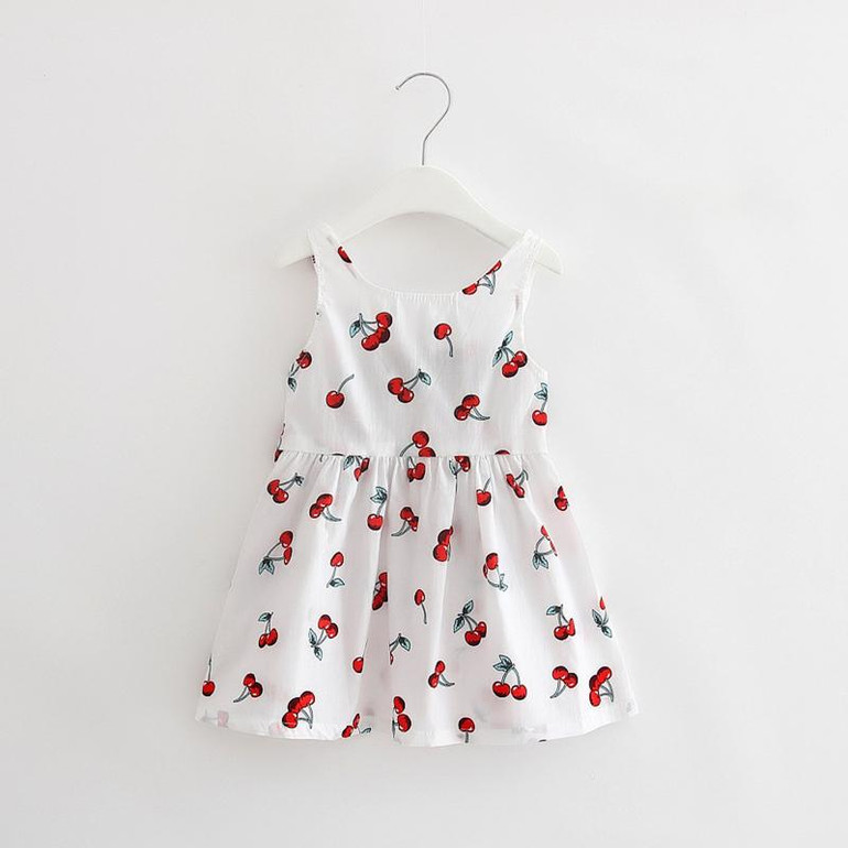 Girls Clothing Summer Girl Dress Children Kids Berry Dress Back V Dress Girls Cotton Kids Vest halter dress Children Clothes