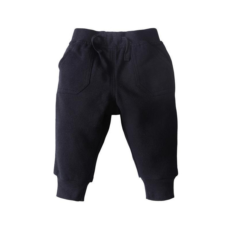 Newborn Baby Boys Girls Pants 2017 New Autumn Solid Casual Middle Elastic Waist Black Pants 0-2T Baby Boys Girls Trousers 4p089
