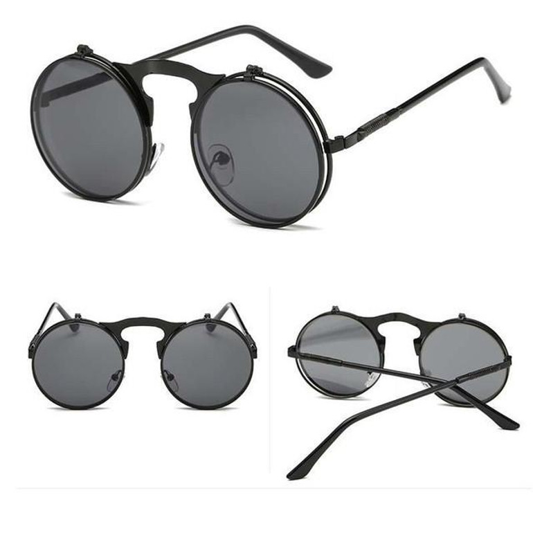 Round Steampunk Sunglasses Retro Punk Eyeglasses Men Women Summer Sunglasses Brand Designer Vintage Circle Glasses D1
