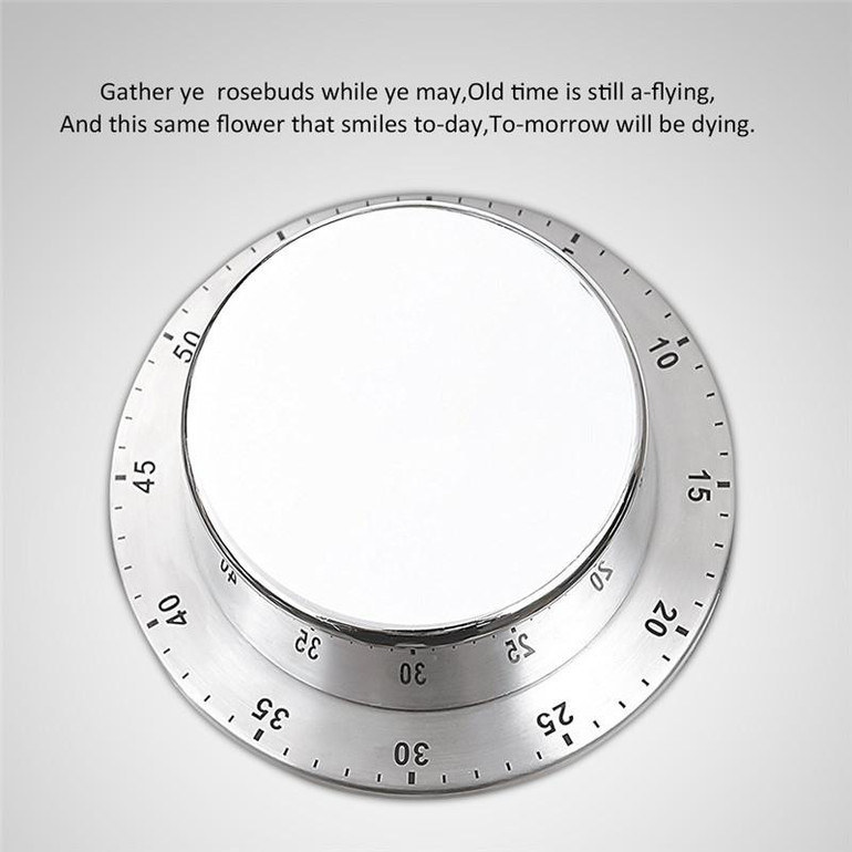 Round Stainless Steel Kitchen Timer Magnetic Cooking Alarm Clock Reminder Multifunctional Timer Kitchen Gadget