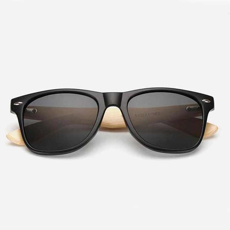 RoShari Vintage Bamboo Wood men Sunglasses Women Brand Designer black and blue UV400 Mirror Sun Glasses men oculos de sol