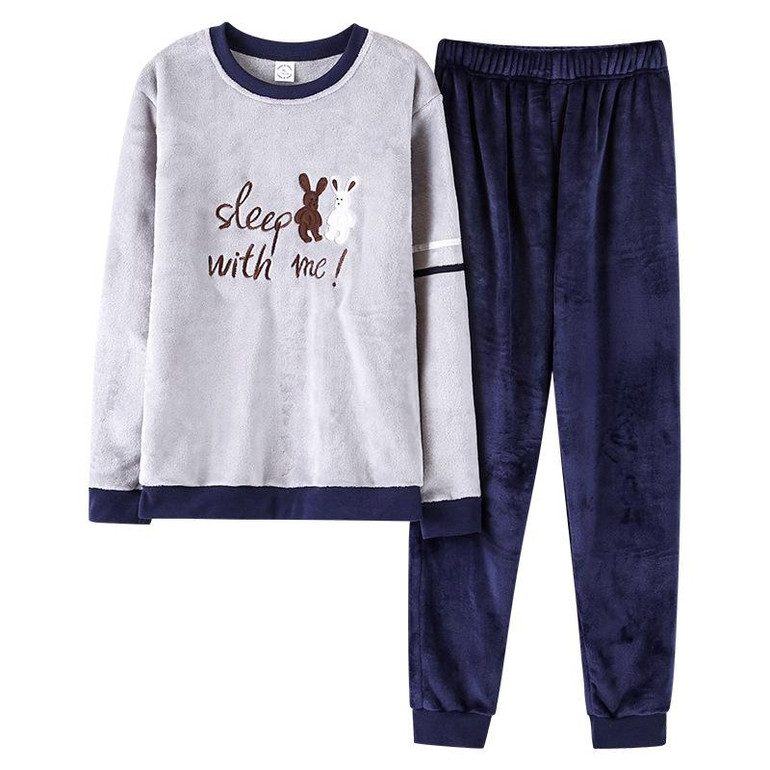 JRMISSLI New Autumn Winter Men's Pajamas Home Clothing Flannel Cartoon Pyjamas Men Sleepwear Pajama Sets Lounge M7955