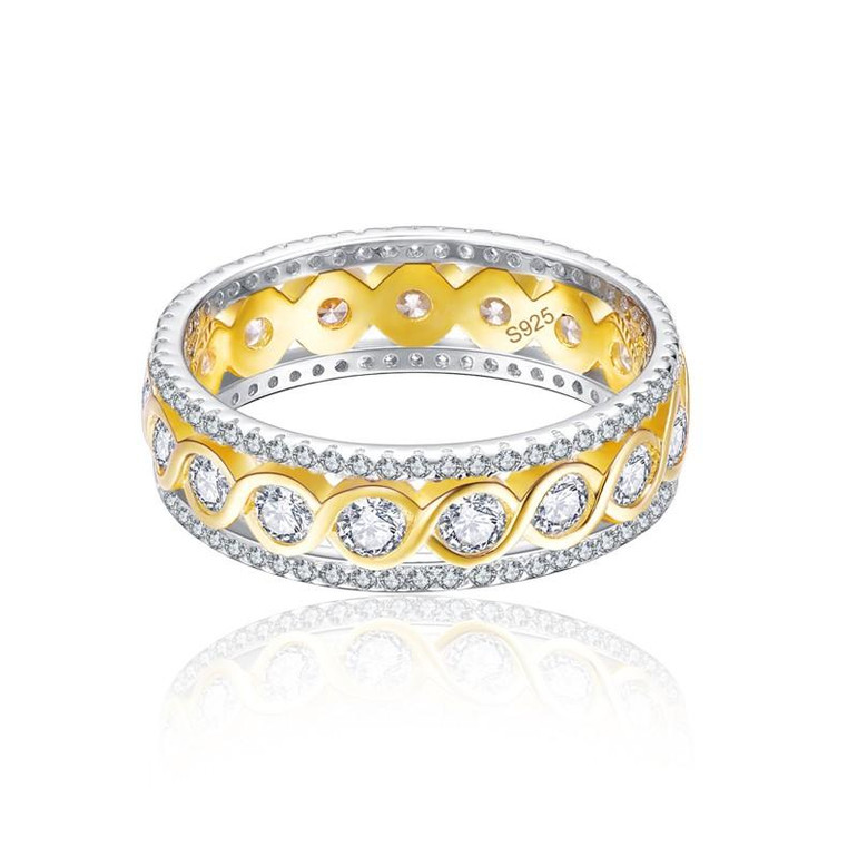 JQUEEN 4.78g Twisted Ring Silver 925 Jewelry Wedding Band 18k Gold Plated s925 Infinity Ring Jewelry with Jewelry BOX For Women JQUEEN 4.78g Twisted Ring Silver 925 Jewelry Wedding Band 18k Gold Plated s925 Infinity Ring Jewelry with Jewelry BOX For Women