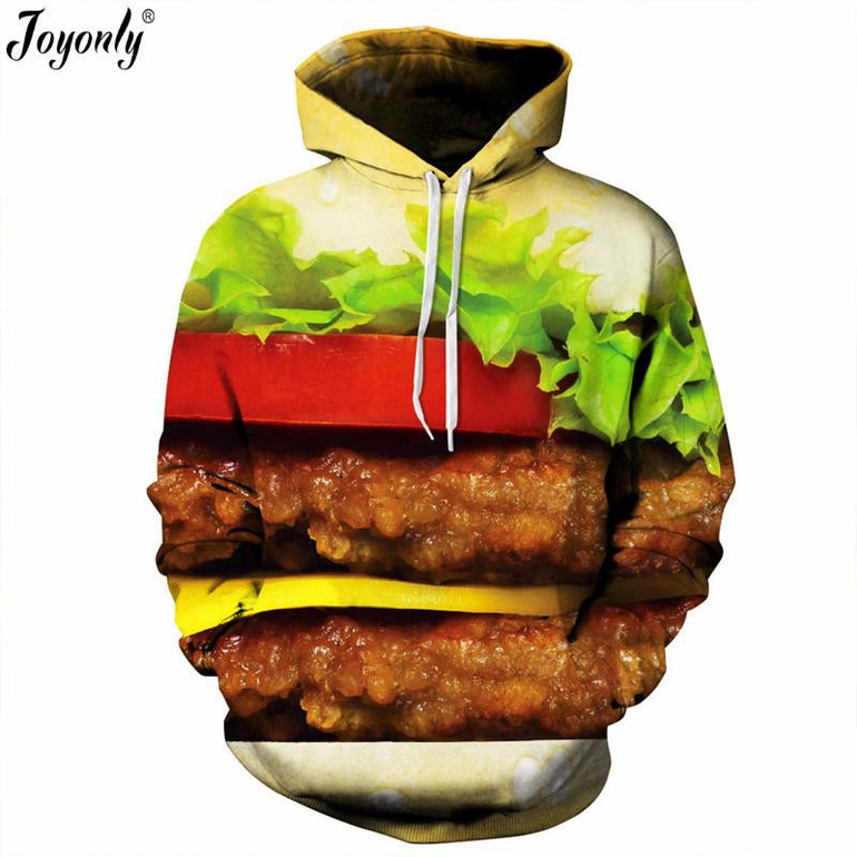 Joyonly Women Men 3D Hoodies It's Beer Time Pizza Hamburger Nutella Food Noddle Banana Printing Sweatshirt Hooded Brand Clothing
