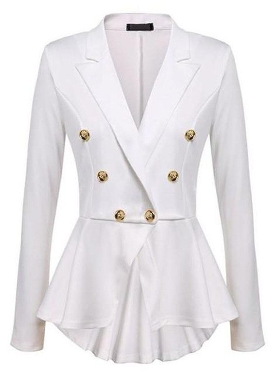 JOYINPARTY  Fashion Women Slim Fit Blazer Jackets Long Sleeve Blazer Workwear Casaco Feminino Solid No Button Clothes