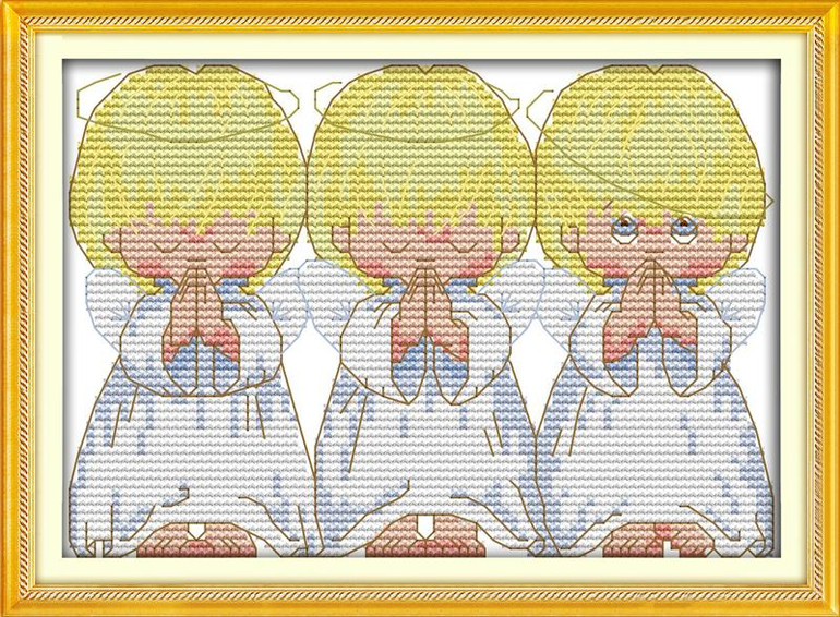 Joy sunday Lovely angel cross stitch pattern kits handcraft make embroidery with chart