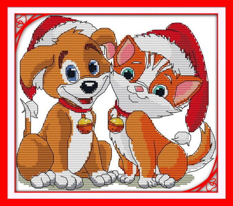 Joy Sunday Christmas series Canvas DMC Counted Chinese Cross Stitch Kits printed Cross-stitch set Embroidery Needlework