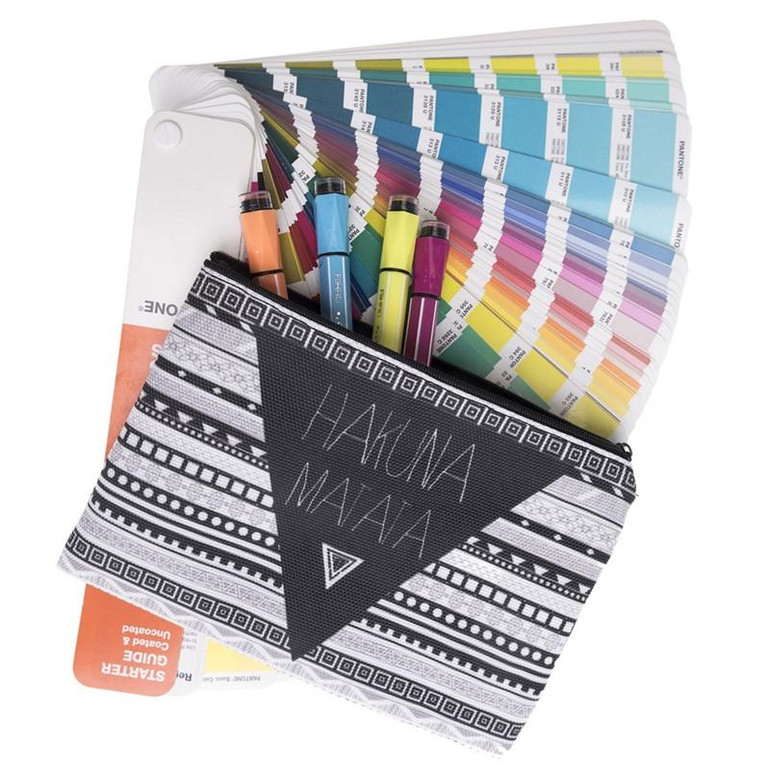 Jom Tokoy 3D Printing HakunaMatata Simple Cosmetic Bags Polyester Black and white geometry for Women Travelling