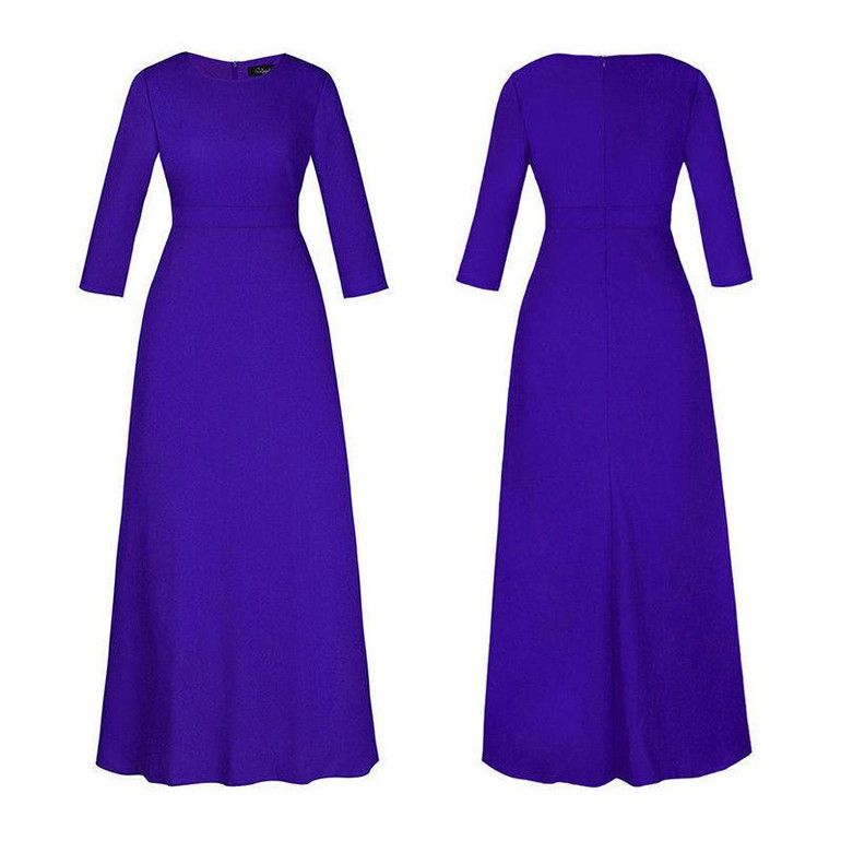 New 2018 Women Vintage Long Sleeve Long Dress Ladies Evening Party Long Maxi Dress