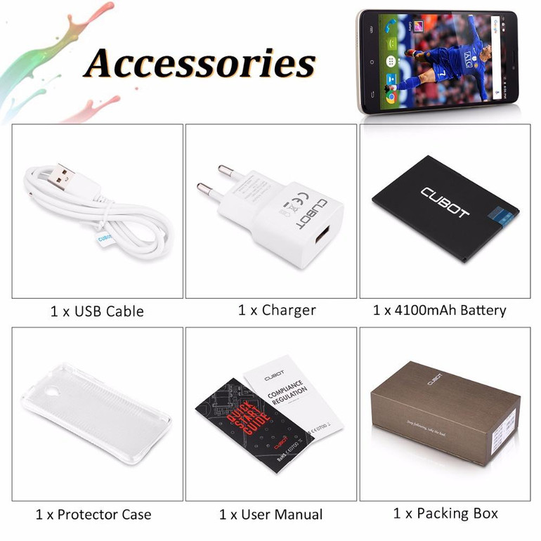 Cubot Max 6.0 Inch HD Screen 4100mAh Smartphone 3GB RAM 32GB ROM Cell Phone MTK6753A Octa Core Android 6.0 Mobile Phone