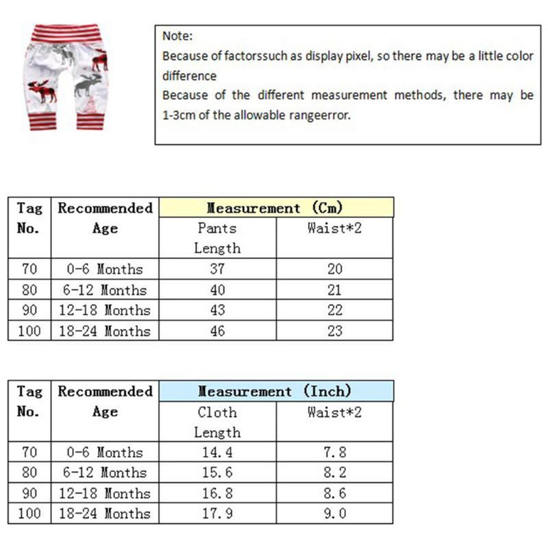 Christmas Design Newborn Infant Kids Baby Boy Girl Deer Animal Printed Bottom Harem PP Pants Leggings Trousers