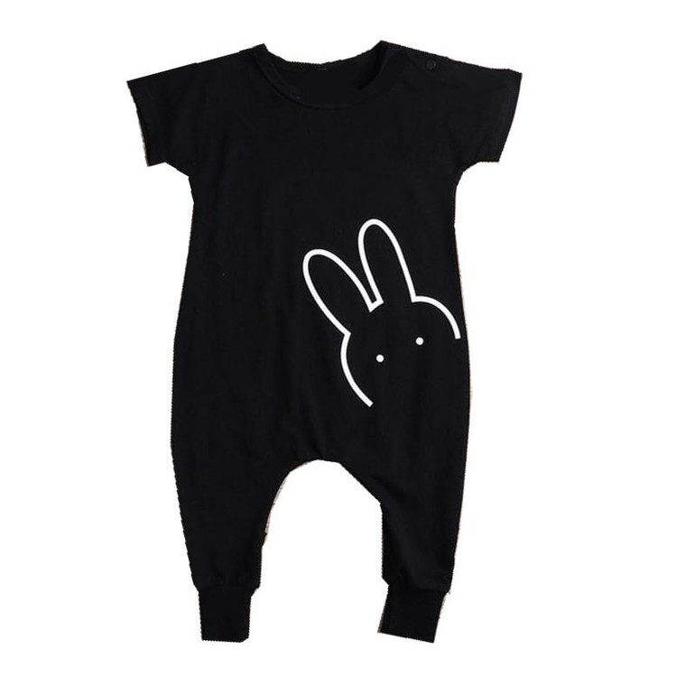 Christmas Baby 2018 Autumn Newborn Baby Clothes Rabbit Long Sleeve Baby Boy Girl Clothes Black Rompers Body Clothes Newborn
