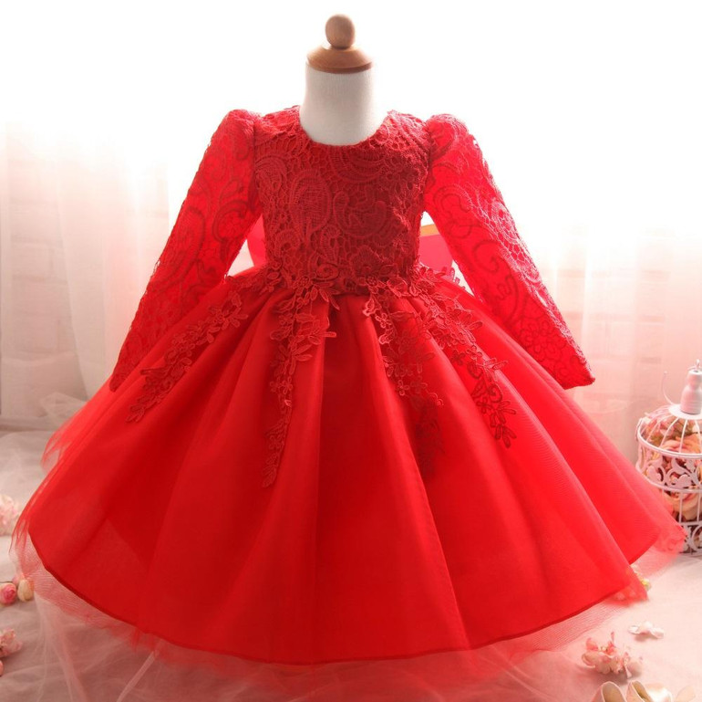 Christening Elegant Princess Wedding Dress for Girls Clothes Girl Dresses Winter Children Clothing Pageant Kids Girl Paty Dress
