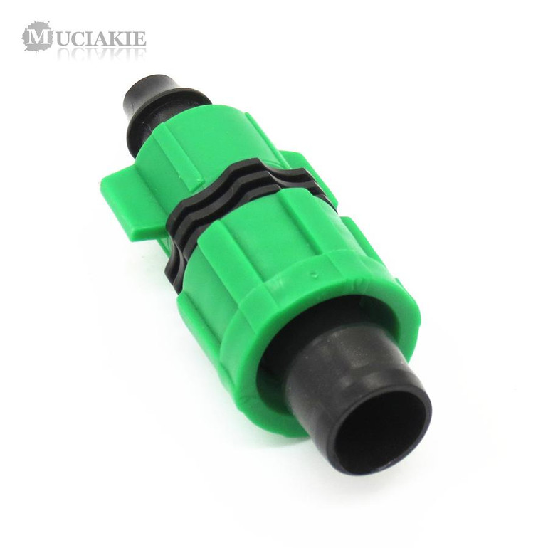 MUCIAKIE 2PCS By-pass Adaptors with Double Locks DN16 Connector for Drip Tape &amp; PE PVC Pipe Garden Irrigation Fittings