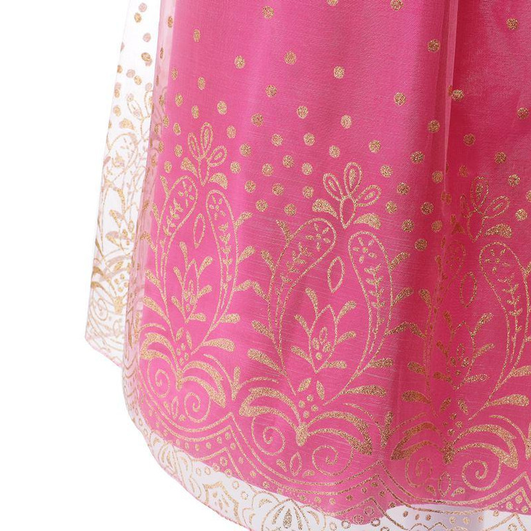MUABABY Girls Dresses Sleeping Beauty Costume Long Sleeve Aurora Cosplay Party Dancing Tulle Dress Children Kids Summer Clothing