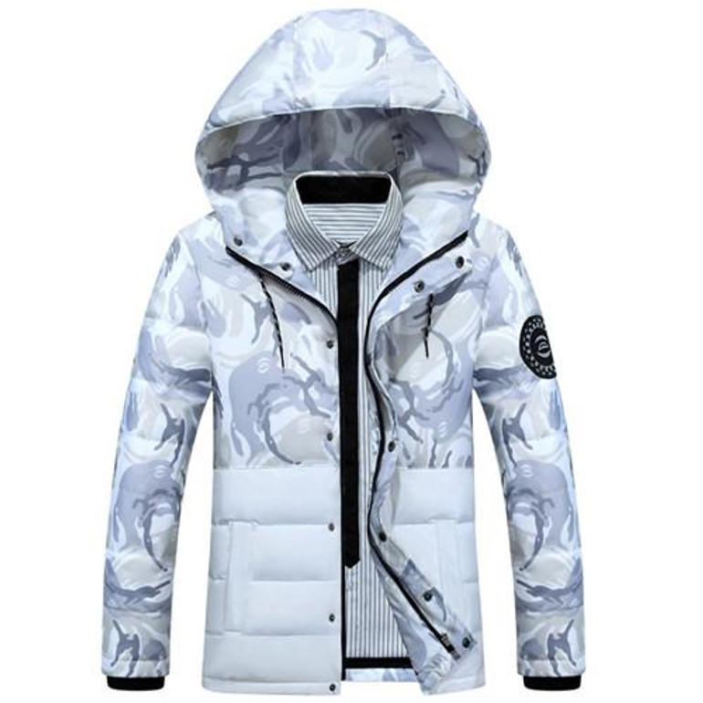 Mu Yuan Yang Mens Fatigues Jackets 2017 New Fashion White Duck Down Men' s Hooded Down Jacket And Coat Overcoat 2XL 3XL