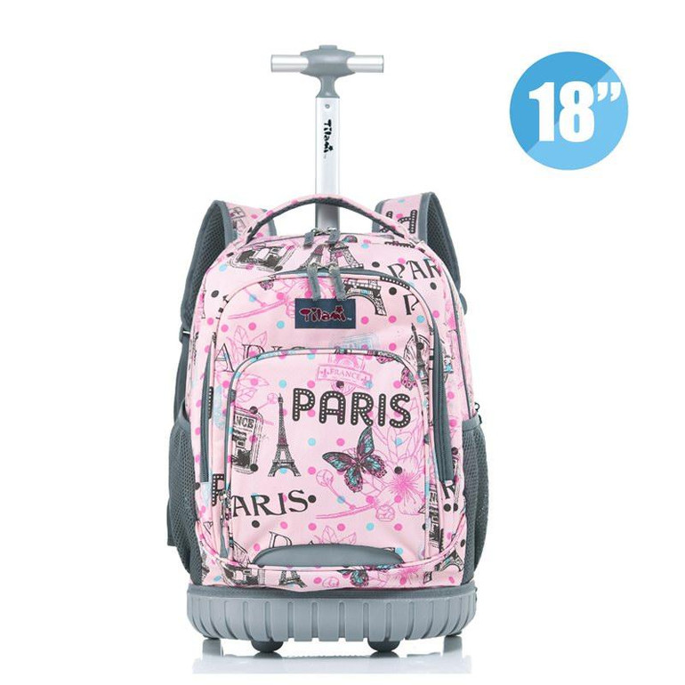 MSMO Rolling Backpack Children Trolley School Bags Laptop 18 Inch Multifunction Wheeled Bookbag Travel Bag for Kids and Students