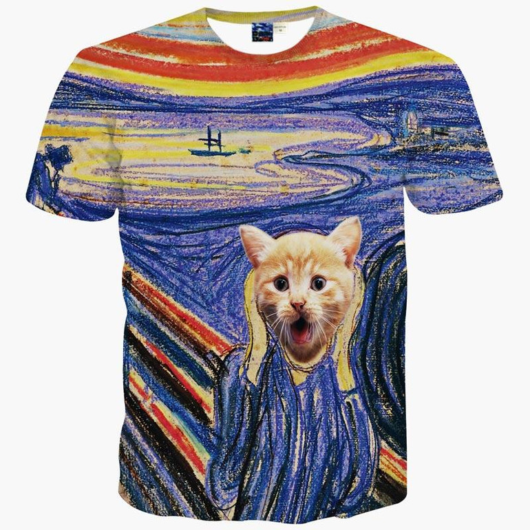 Mr.1991INC Newest Men/women 3d t-shirt short sleeve summer t shirt print cat horse scenery space galaxy t-shirt tops tees