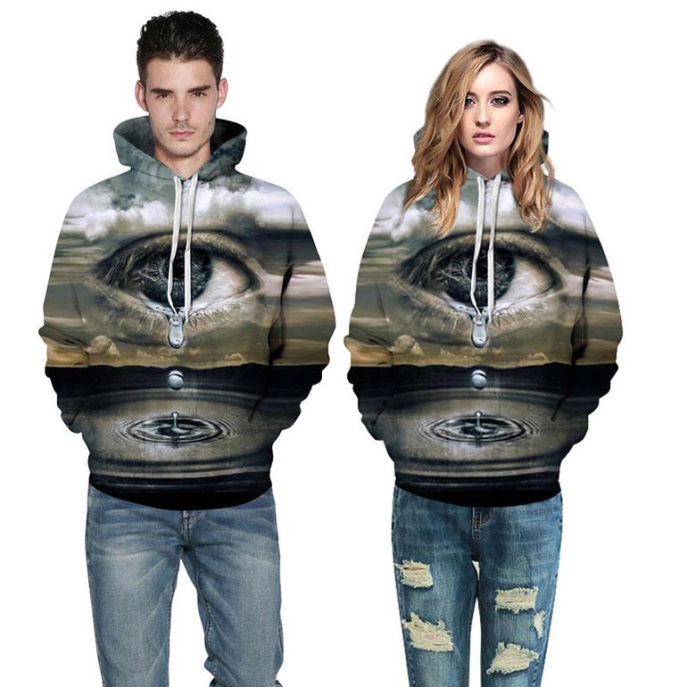 Mr.1991INC Newest Fashion Men/Women Thin Hooded Hoodies Print Clouds Big Crying Eyes 3d Sweatshirts Unisex Tracksuits Pullovers