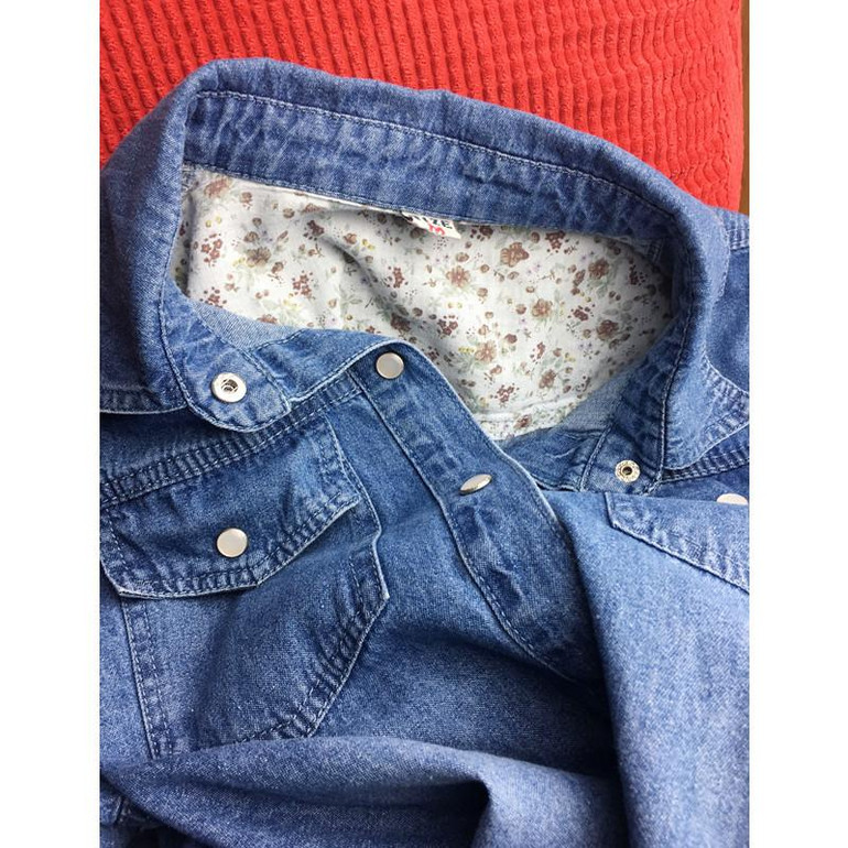2018 Summer Female Denim Long Shirts Feminina Women Casual Cotton Jean Blouse Women's Tops Turn-down Pockets Light Blue