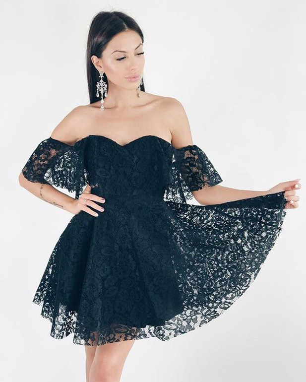 2018 Summer Fashion Women Black Red Lace Dresses Sexy Off shoulder Slash neck Dress Casual Tube Top Tunic Party Vestidos