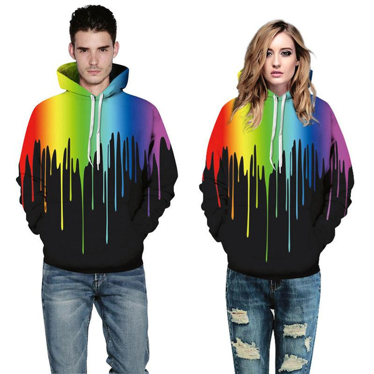 Mr.1991INC New Arrivals Men/Women Hooded Hoodies Print Colorful Splashing Paint Thin Style 3d Sweatshirts Pullovers