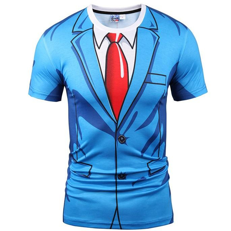 Mr.1991inc Hot New Style Casual Men 3D T Shirt Short Sleeve tattoo black suit Digital Printing Summer Tops size S-XXXL 5988