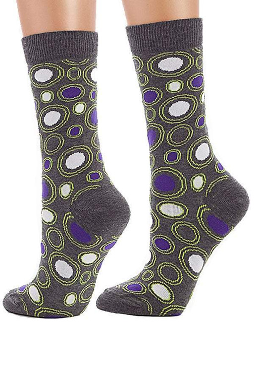 Lucci Purple Raindrops Crew Sock