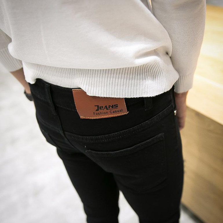 LP21 free shipping 2016 fashion male straight leg denim trousers men brand jeans 28-36 mens business pants black jeans men
