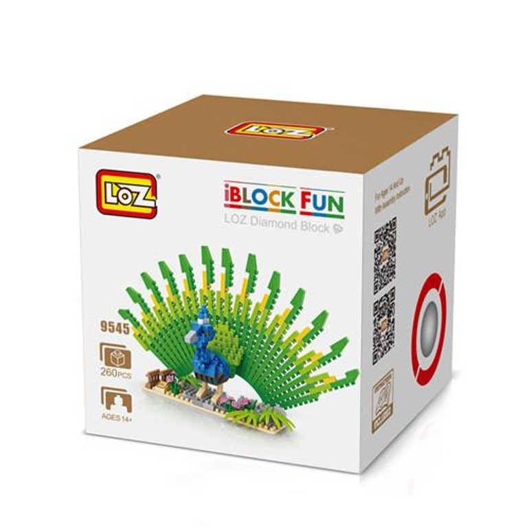 LOZ Birds Diamond Blocks Model Hen Chick Peacock Eagle Parrot Assemblage Toy Model Blocks DIY 3D Animals Ages 14 + 9544-9547