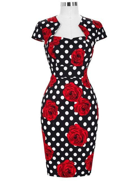 Belle Poque Women Plus Size Dresses Rockabilly Clothing Floral Summer Casual Party Office Sexy Pencil 50s Vintage Bodycon Dress
