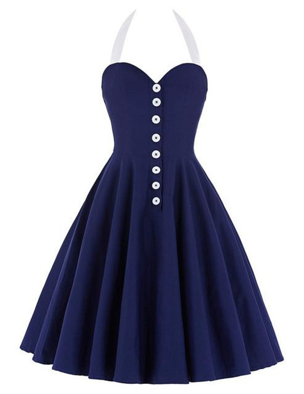 Belle Poque 2017 Women Dress Robe Sexy Halter Retro Vintage Black Red Summer Dress Tunic Casual 50s 60s Rockabilly Party Dresses