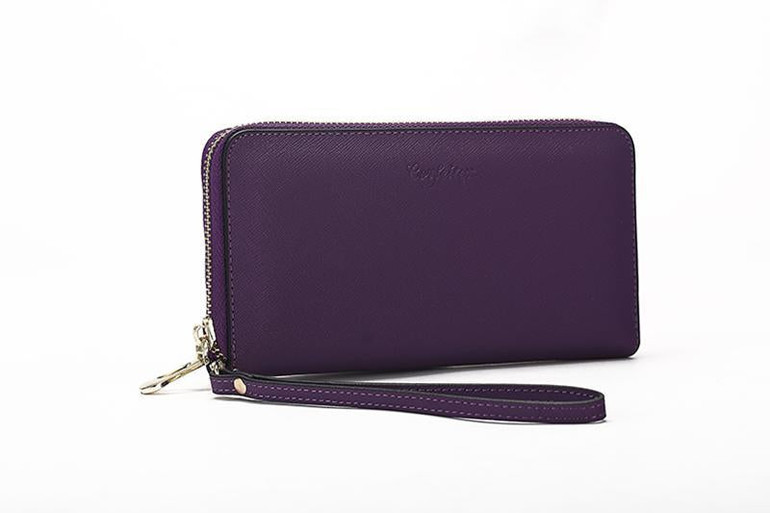 New 100% Genuine Leather Women Wallet Fashion High Quality Multifunction standard Purse with wrist