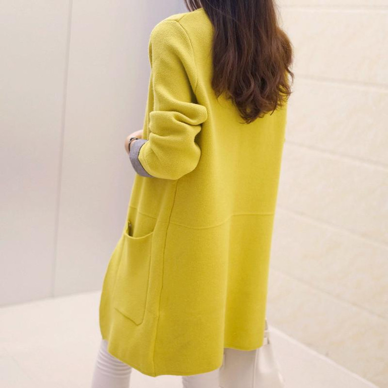 2018 Korean Autumn New Fashion Women Cardigans Casual Loose Pockets Long Sweaters Female Long Sleeve Knitted Outwear 62847