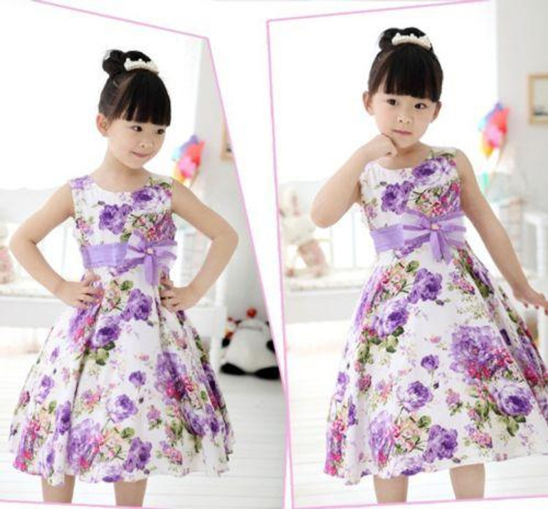Baby children clothing 2018 new spring sweet flower bow lace girls dresses kids princess girls clothes baby girl party dress