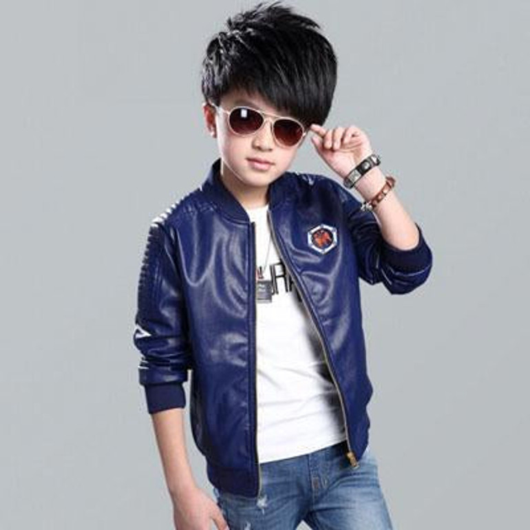 baby boys Leather jacket Kids clothes boys PU Jacket Children sping fashion embroidery Leather Outwear Baby boys Coats 7~15 T