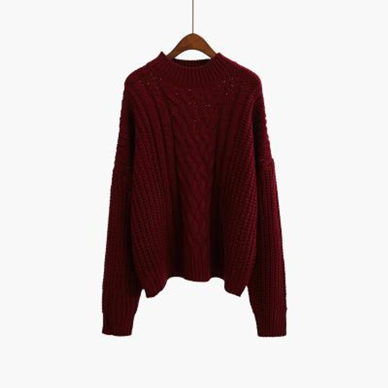 Neploe Women Sweater 2018 Autumn Winter New Twist Turtleneck Pullovers Loose Batwing Sleeve Solid Pullovers Sweaters 33654